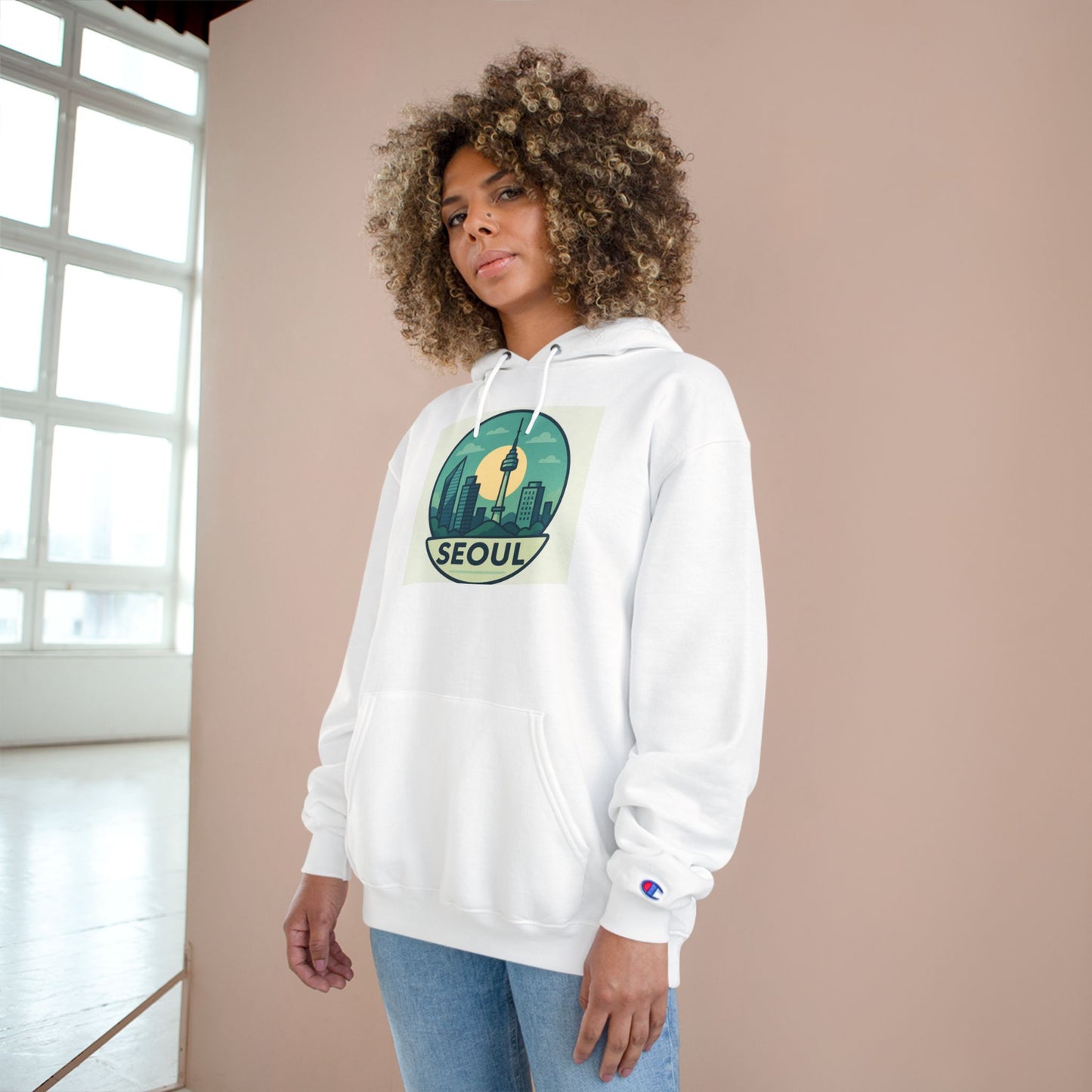(US) Seoul Skyline Champion Hoodie - Urban Travel