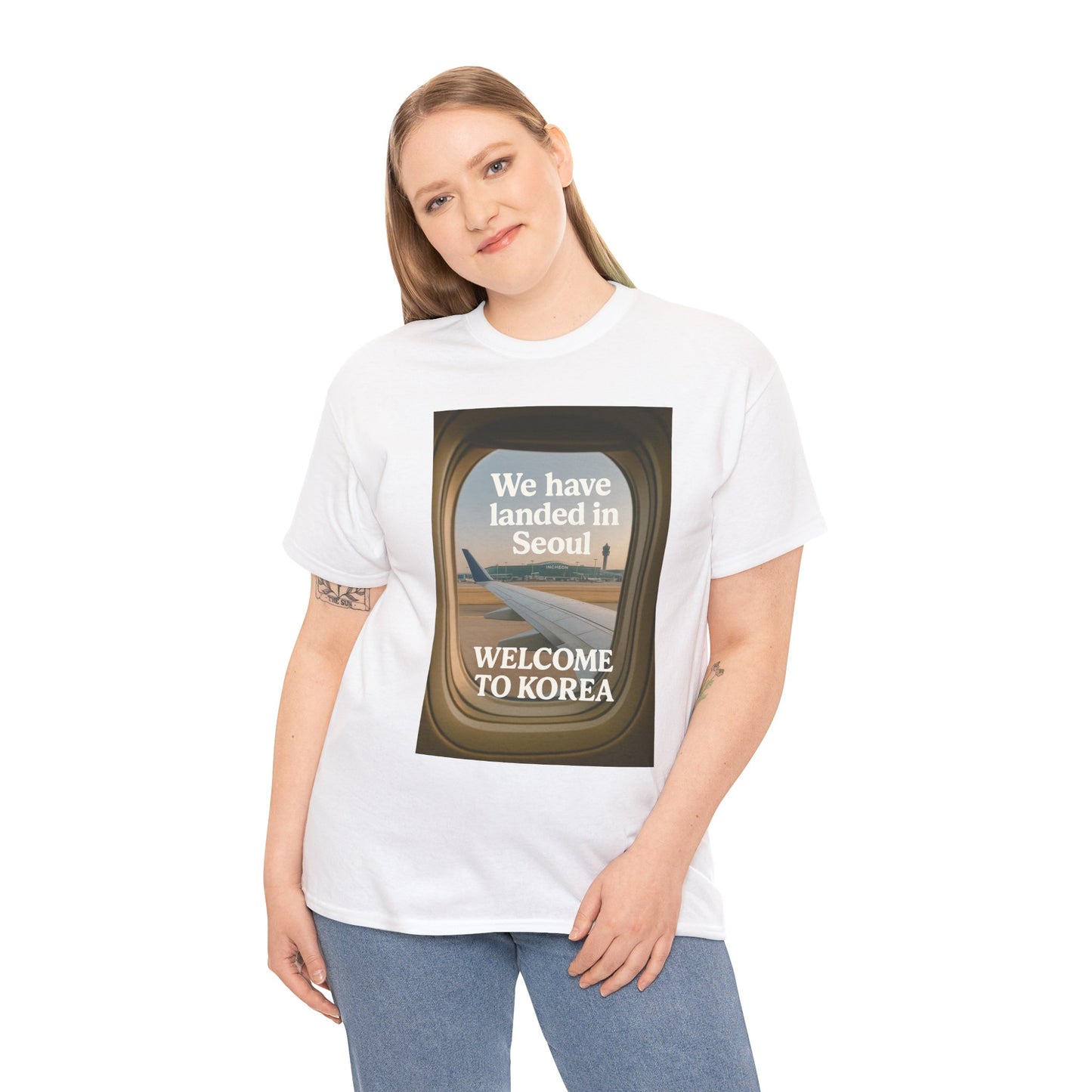 Landed in Seoul, Seoul Travel Tee - Welcome to Korea Unisex Cotton T-Shirt, Casual Travel Shirt, Gift for Travelers, Vintage Airplane Design Shirt, [...]