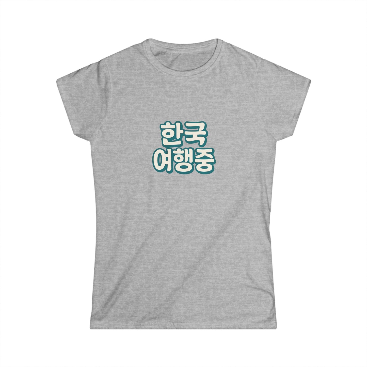 Korean Travel Women's Softstyle Tee, Travel Shirt, Vacation Outfit, Gift for Travelers, Cute Korean Tee, Travel Memories T-Shirt