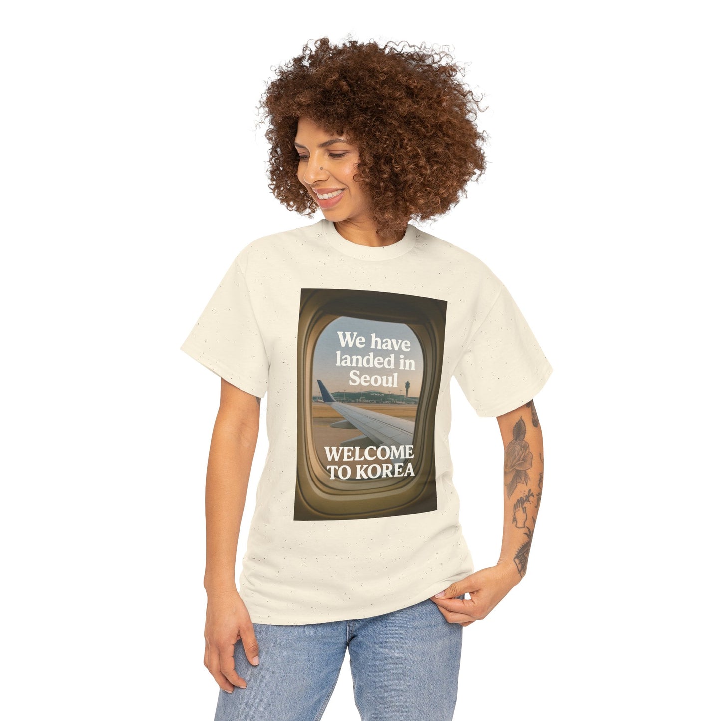 Landed in Seoul, Seoul Travel Tee - Welcome to Korea Unisex Cotton T-Shirt, Casual Travel Shirt, Gift for Travelers, Vintage Airplane Design Shirt, [...]