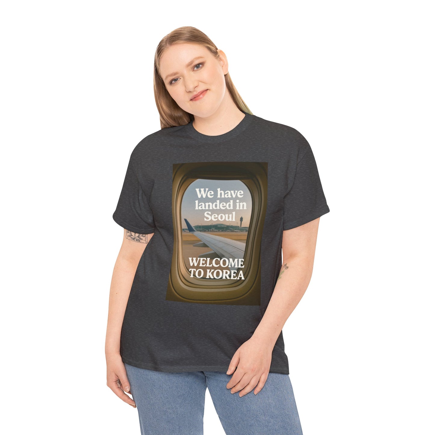 Landed in Seoul, Seoul Travel Tee - Welcome to Korea Unisex Cotton T-Shirt, Casual Travel Shirt, Gift for Travelers, Vintage Airplane Design Shirt, [...]