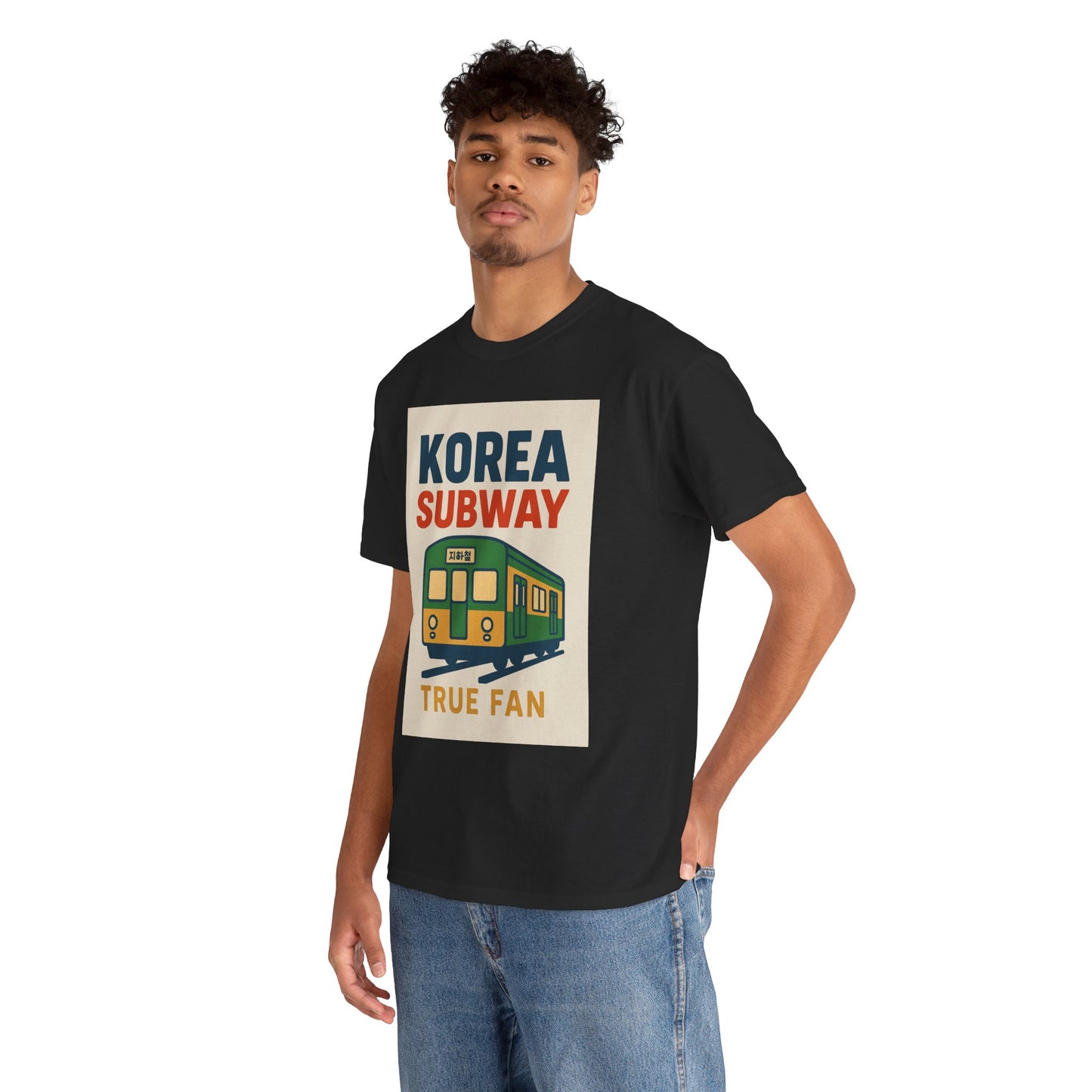 Korea Subway Fan Unisex Heavy Cotton Tee, Graphic Tee, Travel Shirt, Souvenir Shirt, Cool Casual Wear