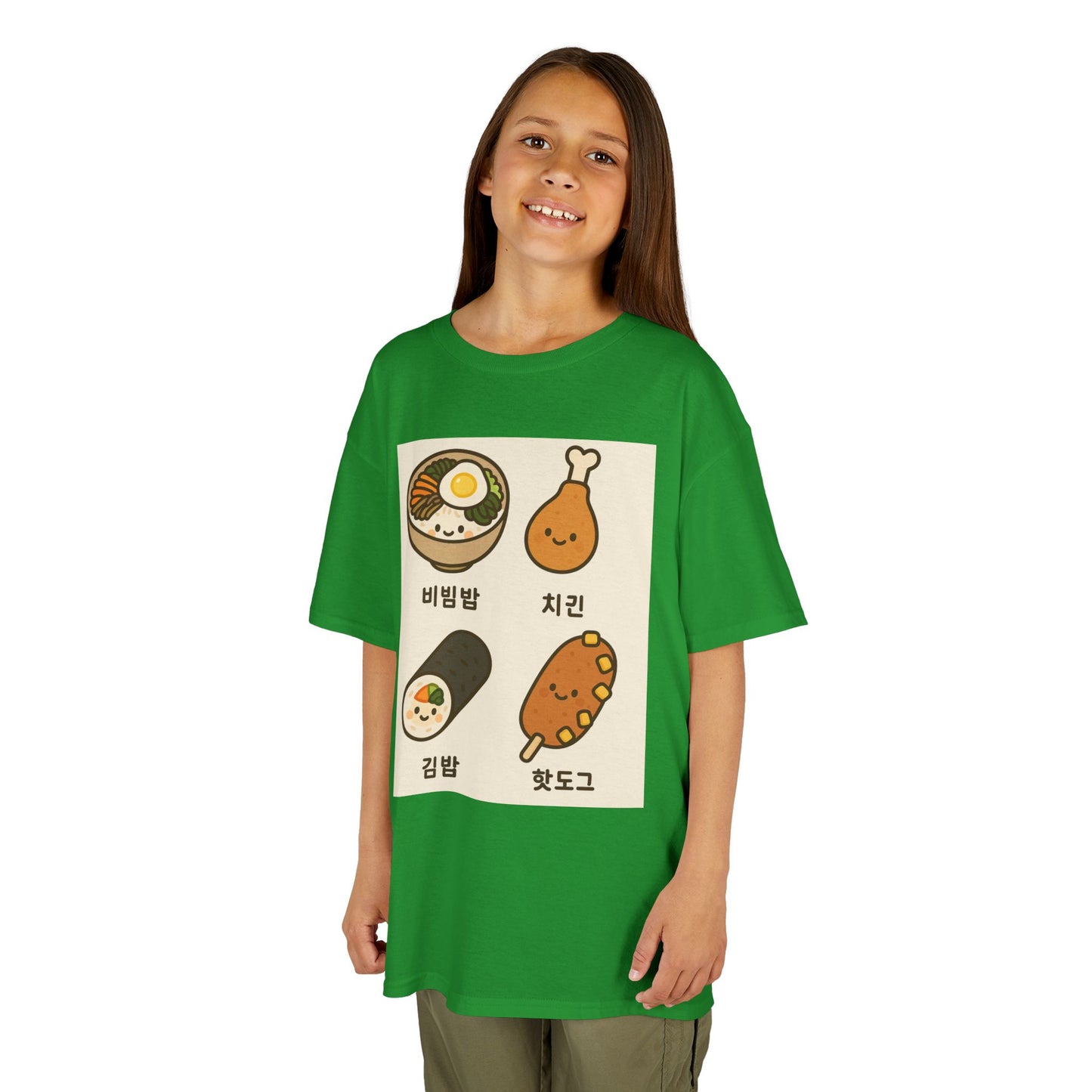 Kids Korean Food Tee - Cute Kimbap & Chicken Design Gift