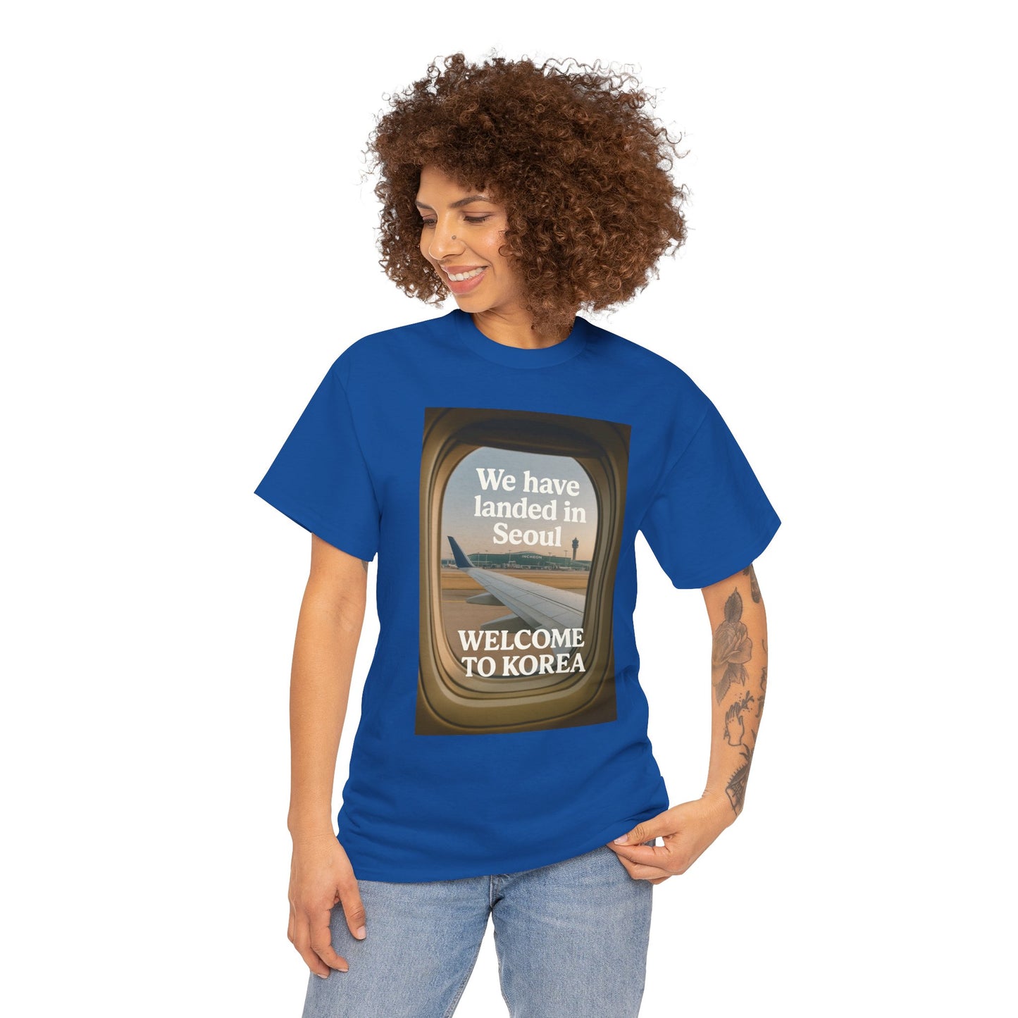 Landed in Seoul, Seoul Travel Tee - Welcome to Korea Unisex Cotton T-Shirt, Casual Travel Shirt, Gift for Travelers, Vintage Airplane Design Shirt, [...]