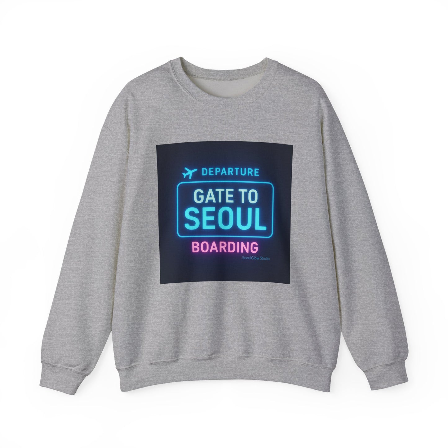 Gate to Seoul Crewneck Sweatshirt - Travel Gift, Adventure Apparel, Comfy Casual Wear, Perfect for Wanderlust