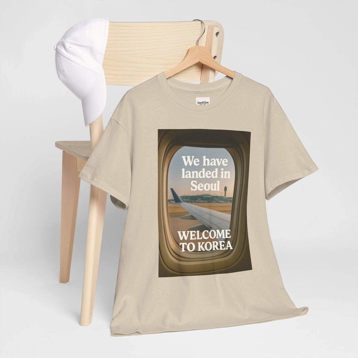 Landed in Seoul, Seoul Travel Tee - Welcome to Korea Unisex Cotton T-Shirt, Casual Travel Shirt, Gift for Travelers, Vintage Airplane Design Shirt, [...]
