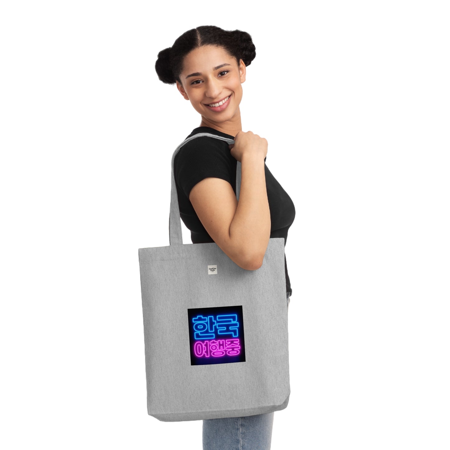 Korean Food lovers and Korea travelling, Woven Tote Bag, Eco-Friendly Shopping Bag, Reusable Grocery Tote, Stylish Beach Bag, Gift for K-Food Enthusiasts