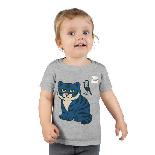 Korean Tiger and Magpie Toddler T-shirt, Kids Animal Tee, Gift for Toddlers, Birthday Shirt, Playful Graphic Tee