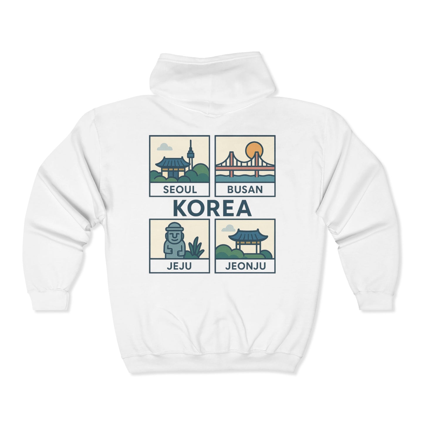 Seoul Cityscape Zip Hoodie, Cozy Urban Sweatshirt, Travel Souvenir Jacket, Unisex Gift, Cool Streetwear, City Lover Apparel