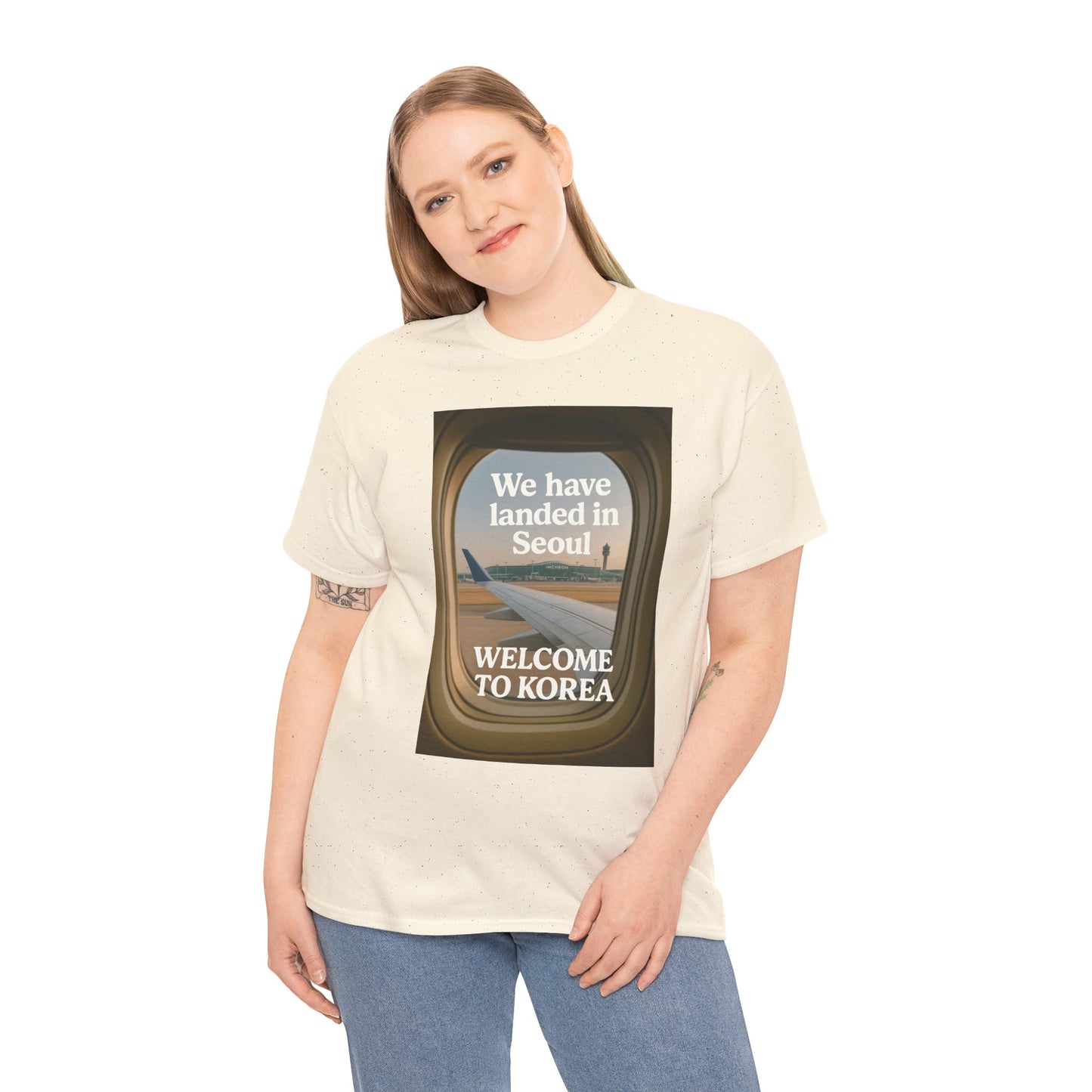 Landed in Seoul, Seoul Travel Tee - Welcome to Korea Unisex Cotton T-Shirt, Casual Travel Shirt, Gift for Travelers, Vintage Airplane Design Shirt, [...]