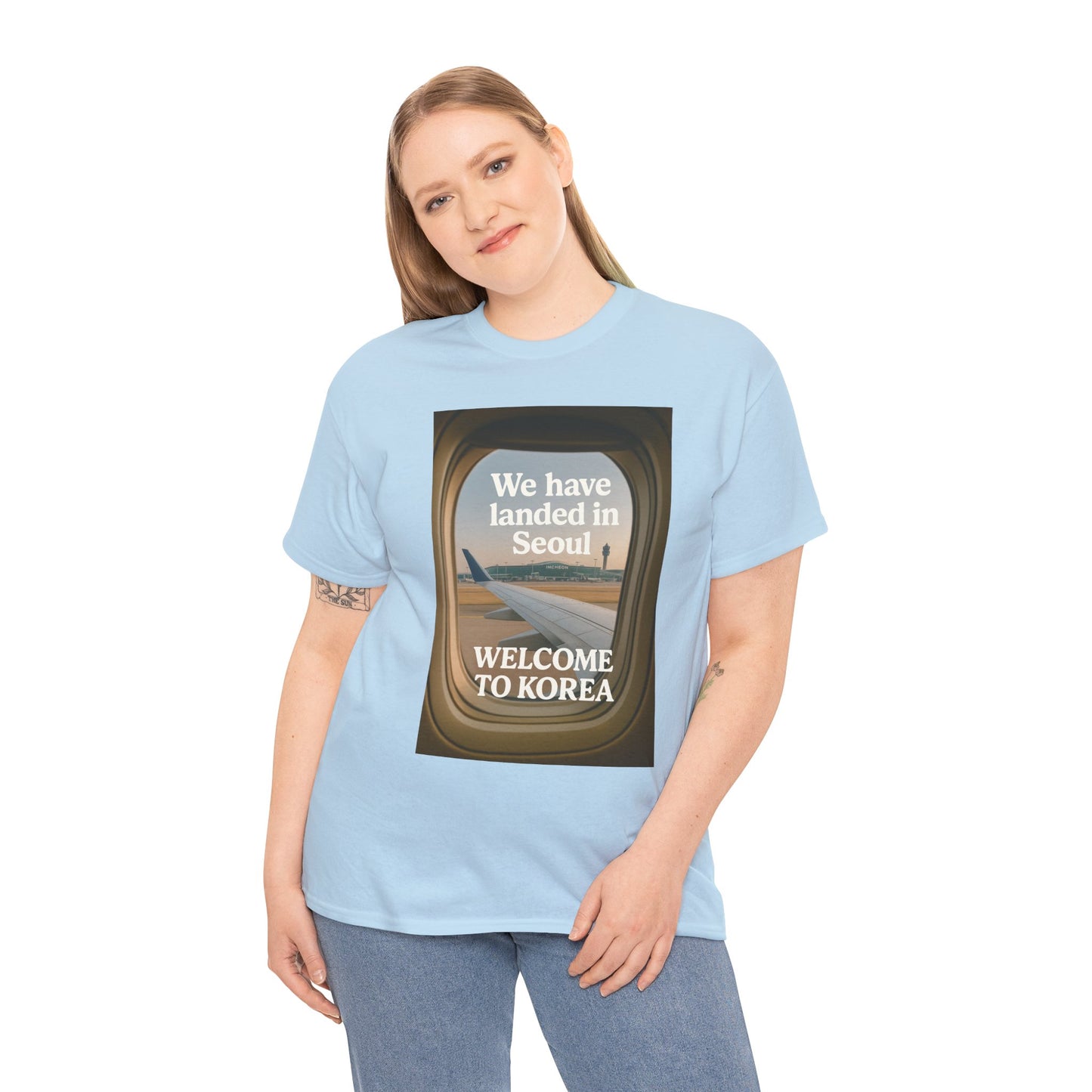 Landed in Seoul, Seoul Travel Tee - Welcome to Korea Unisex Cotton T-Shirt, Casual Travel Shirt, Gift for Travelers, Vintage Airplane Design Shirt, [...]
