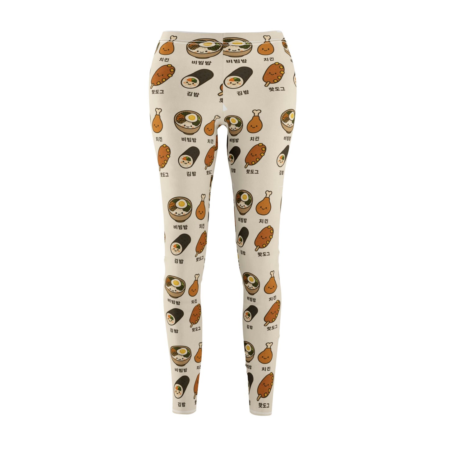 Fun Korean street food Print Leggings, Fun Casual Wear, Trendy and Comfortable, Great for Foodies, Awesome Gift for Friends, Uniquely Designed