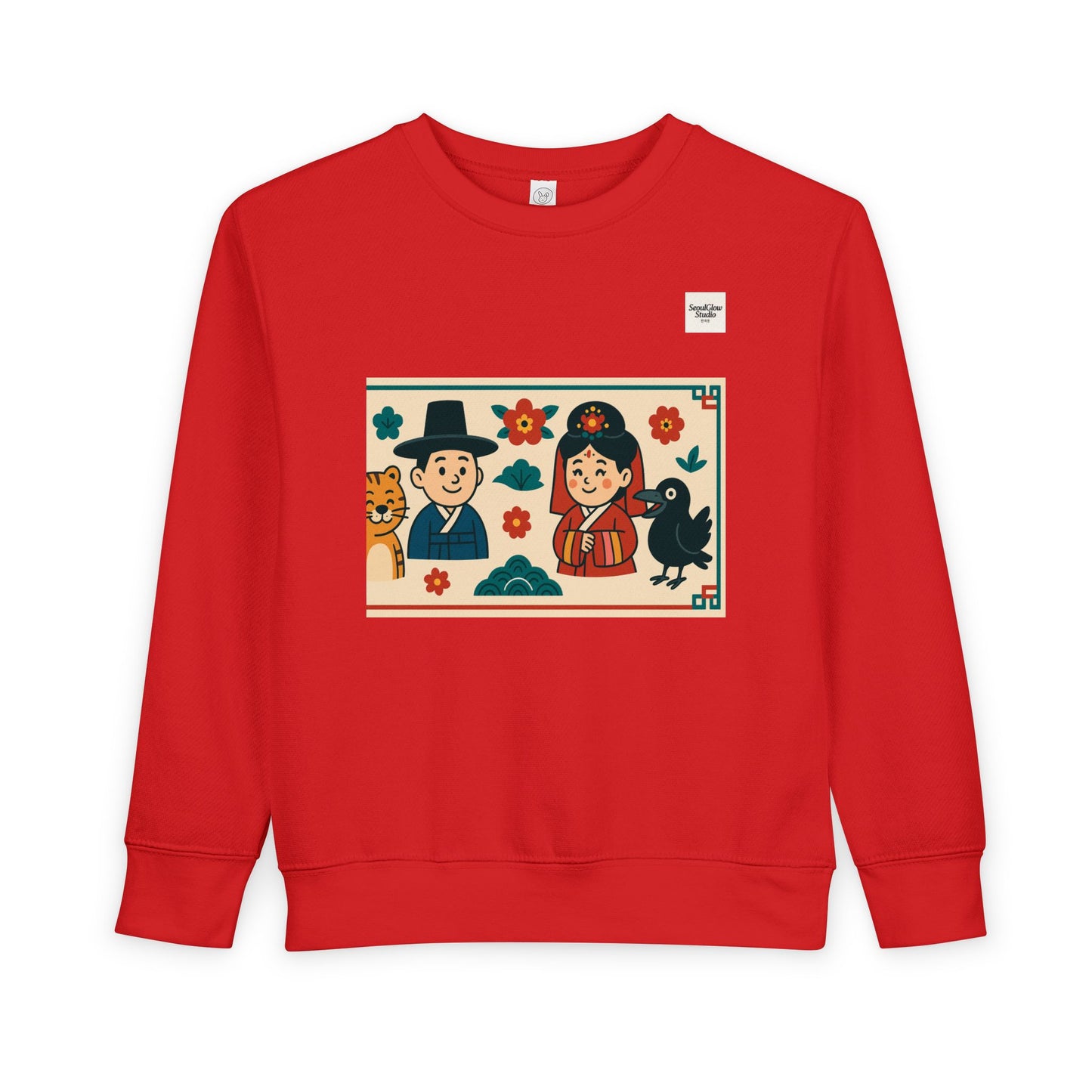 Korean Cultural Charm Toddler Sweatshirt, Kids' Cozy Apparel, Unique Gift for Birthdays, Cute Toddler Clothing, Holiday Outfit