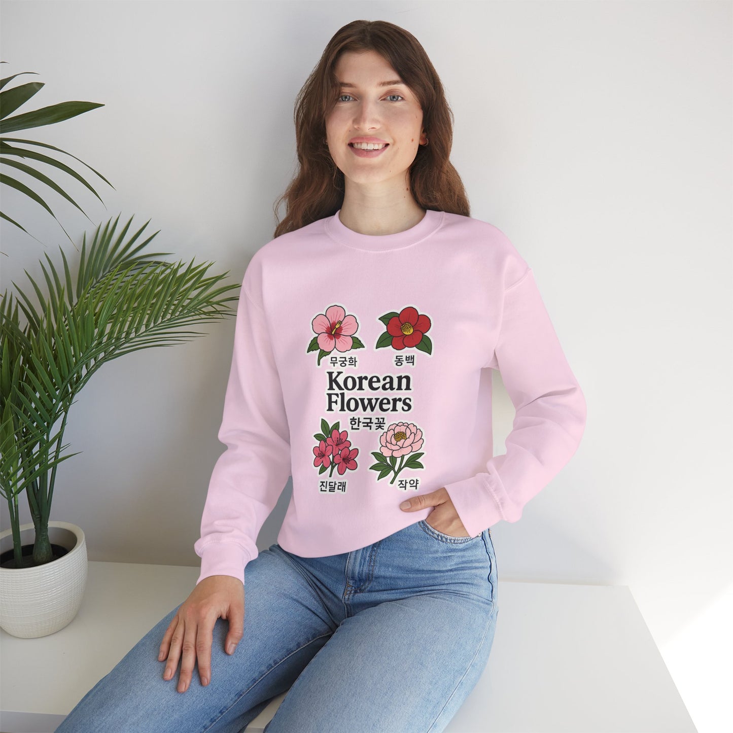 Korean Flowers Unisex Crewneck - Spring Wear