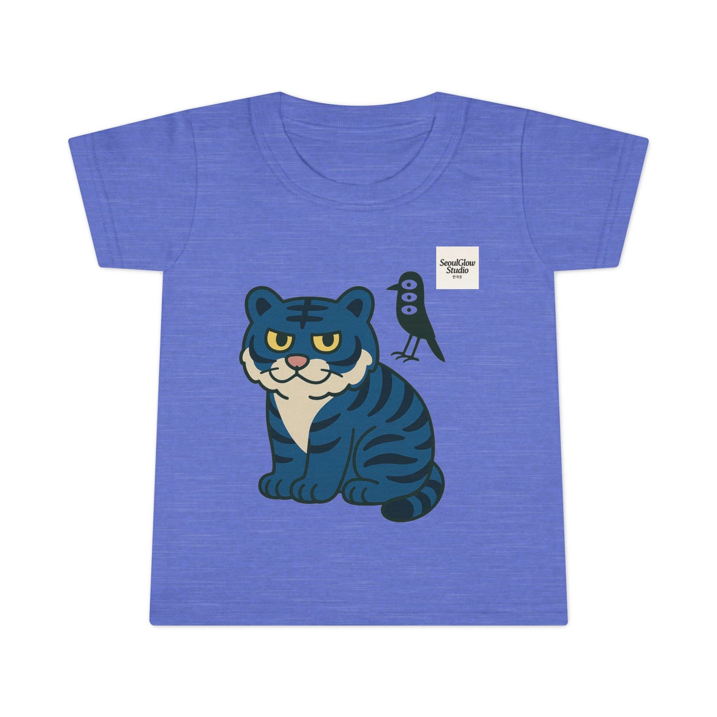 Korean Tiger and Magpie Toddler T-shirt, Kids Animal Tee, Gift for Toddlers, Birthday Shirt, Playful Graphic Tee