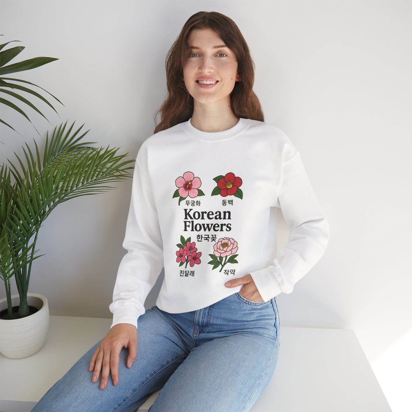 Korean Flowers Unisex Crewneck - Spring Wear