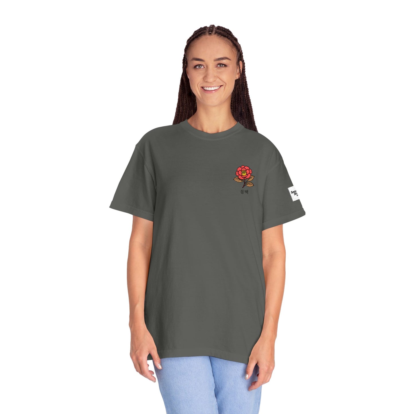 Korean Floral Embroidered T-Shirt - Nature Gift