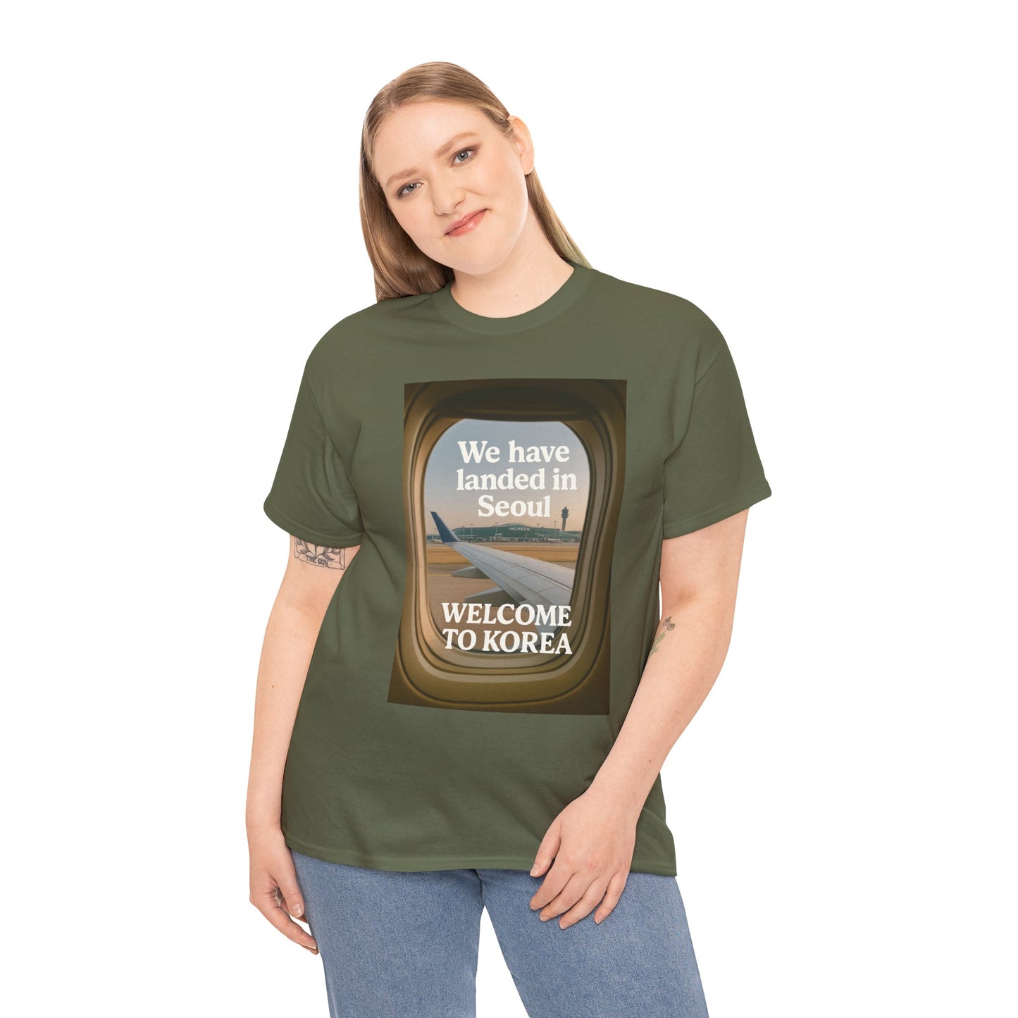 Landed in Seoul, Seoul Travel Tee - Welcome to Korea Unisex Cotton T-Shirt, Casual Travel Shirt, Gift for Travelers, Vintage Airplane Design Shirt, [...]