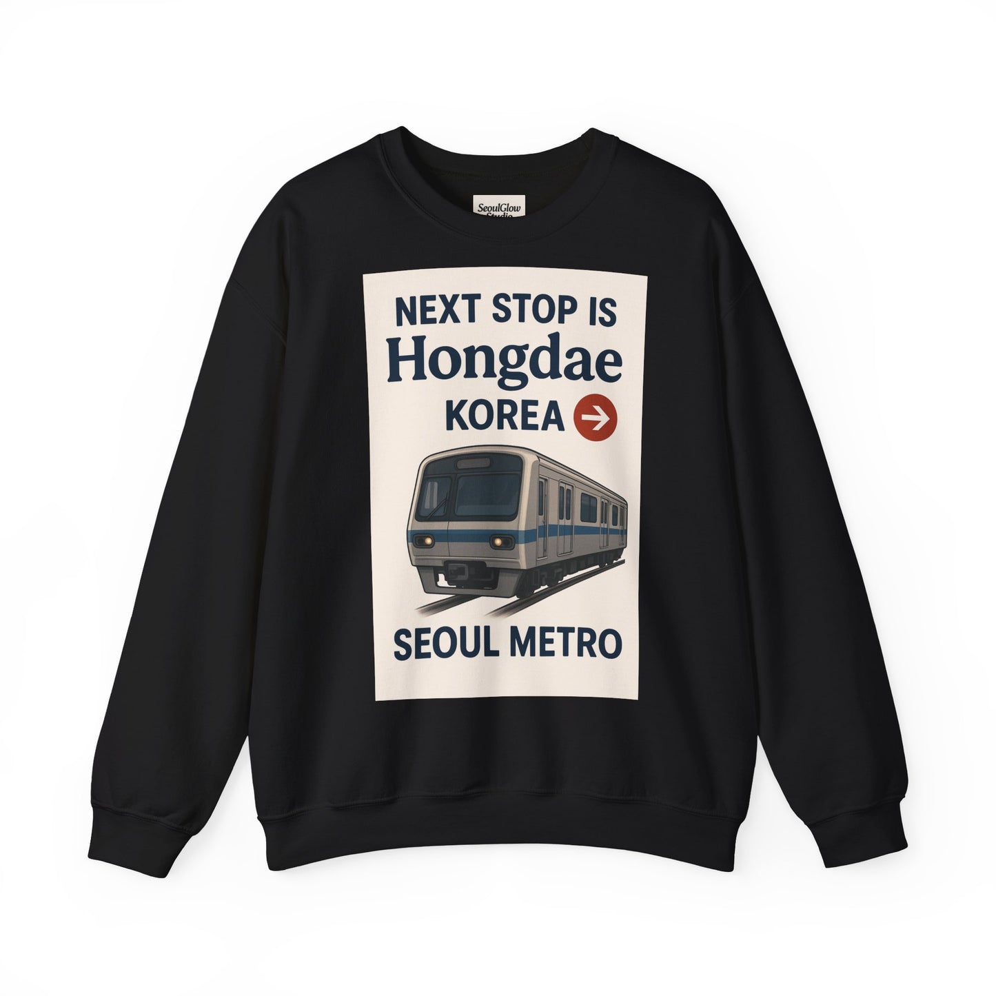 Hongdae Metro Sweatshirt, Seoul, Korea travel Unisex Crewneck, Perfect for Travelers, Urban Outfit, Gift for Transit Enthusiasts