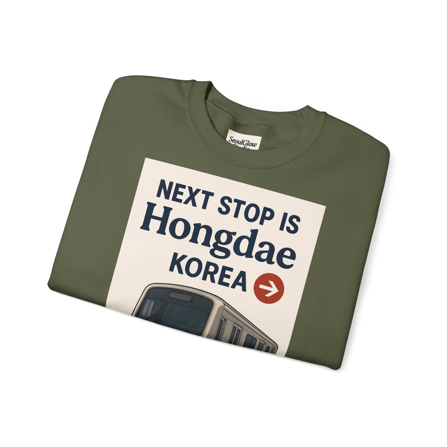 Hongdae Metro Sweatshirt, Seoul, Korea travel Unisex Crewneck, Perfect for Travelers, Urban Outfit, Gift for Transit Enthusiasts