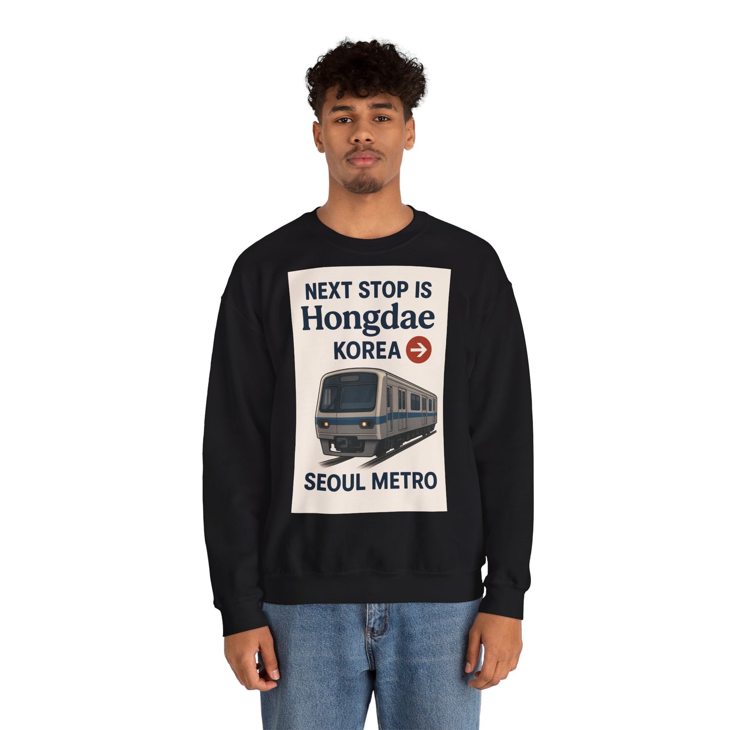 Hongdae Metro Sweatshirt, Seoul, Korea travel Unisex Crewneck, Perfect for Travelers, Urban Outfit, Gift for Transit Enthusiasts