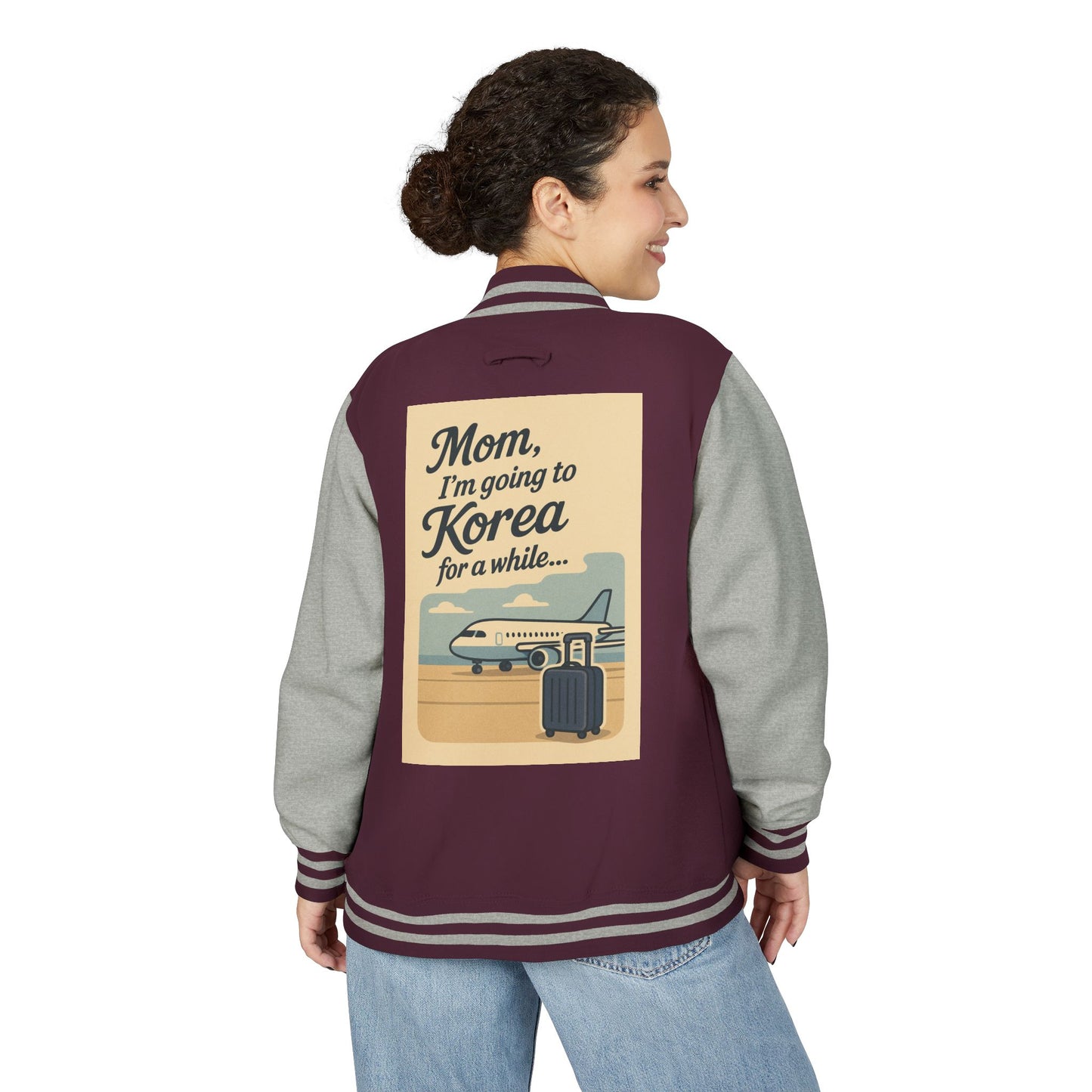 Mom I'm Going to Korea Letterman Jacket - Travel